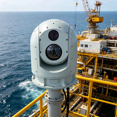 Hệ thống giám sát nhiệt độ độ phân giải 640*512 Với IP67Camera nhiệt đa cảm biến đường dài để ngăn chặn chim sân bay